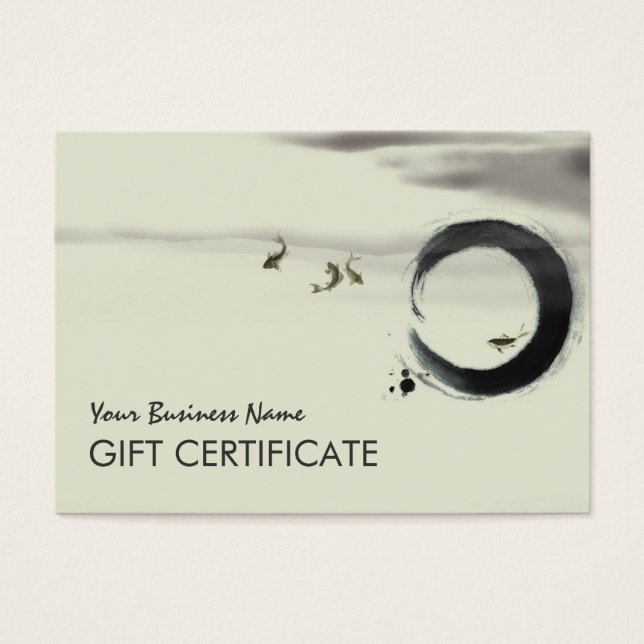 Zen Circle Enso Koi Brush Painting Art (Front)