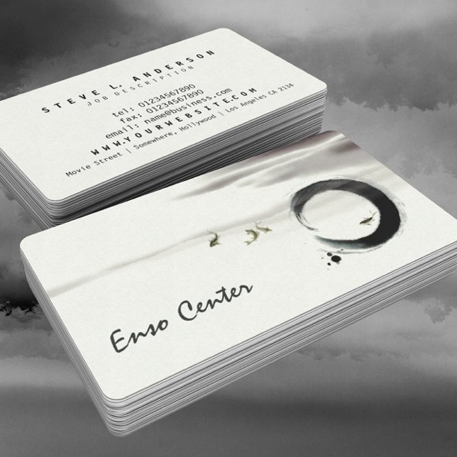 Zen Circle Enso Koi Brush Painting Art Business Card (Creator Uploaded)
