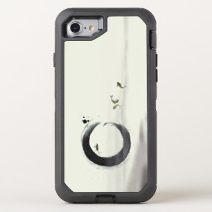Zen Circle Enso Koi Brush Painting Art OtterBox Defender iPhone SE/8/7 Case