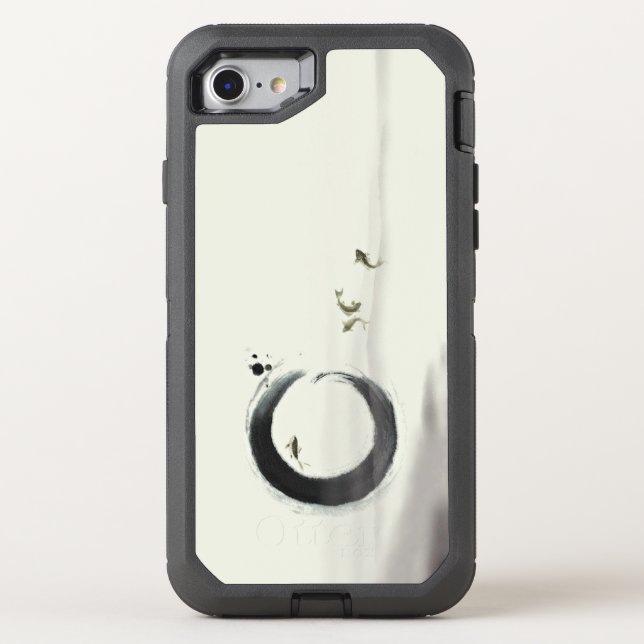 Zen Circle Enso Koi Brush Painting Art Otterbox iPhone Case (Back)