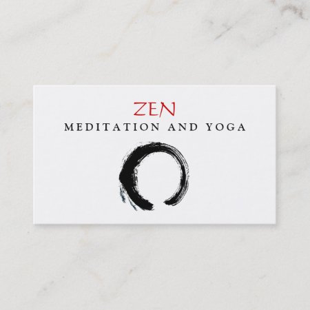 Zen Circle Enso Yoga And Meditation Buddhist 3 Business Card