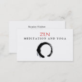 Zen Circle Enso Yoga and Meditation Buddhist 3 Business Card (Front/Back)