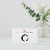 Zen Circle Enso Yoga and Meditation Buddhist 3 Business Card (Standing Front)