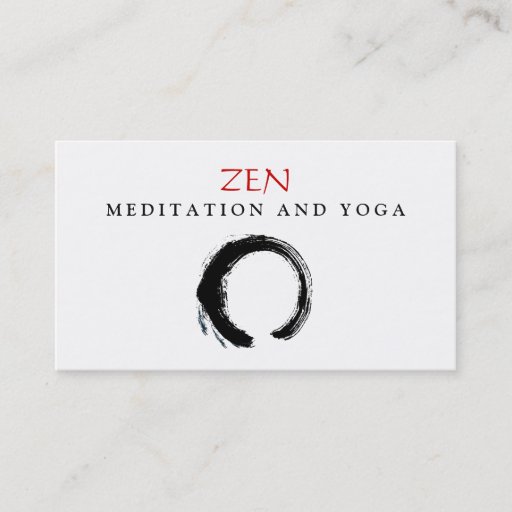 Customizable Zen Circle Enso Yoga and Meditation Buddhist 3 Business Card