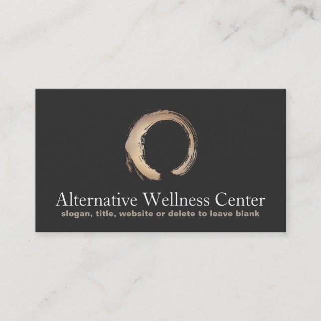 Zen Circle Enso Yoga and Meditation Buddhist 3 Business Card (Front)