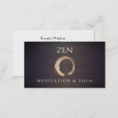 Zen Circle Enso Yoga and Meditation Buddhist Business Card (Front/Back)