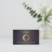 Zen Circle Enso Yoga and Meditation Buddhist Business Card (Standing Front)