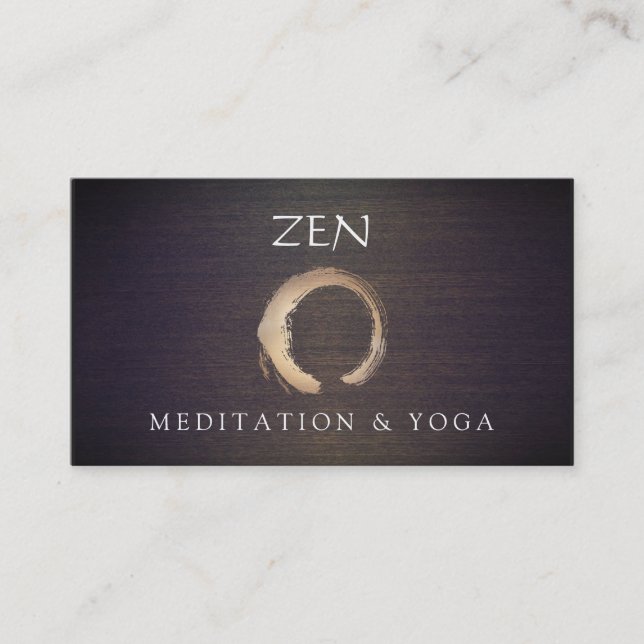 Zen Circle Enso Yoga and Meditation Buddhist Business Card (Front)