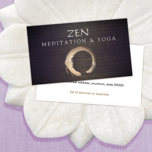 Zen Circle Enso Yoga and Meditation Buddhist Business Card