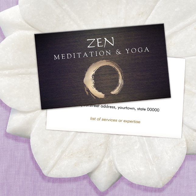 Zen Circle Enso Yoga and Meditation Buddhist Business Card (Creator Uploaded)