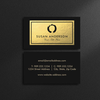 Zen Circle - Faux Gold Foil Business Card by istanbuldesign at Zazzle