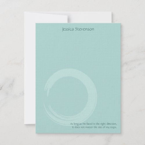 Zen Circle Flat Note Card blue