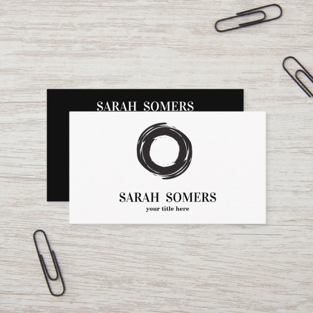 Zen Circle Meditation Spiritual  Business Card (Front/Back In Situ)