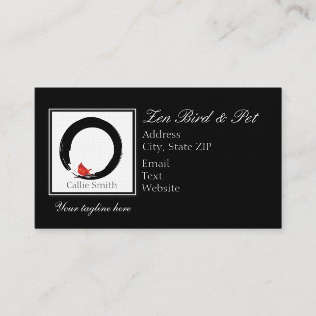 Zen Circle with Christmas Cardinal Appointment Card (Front)