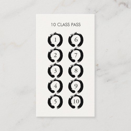 Zen Circles 10 Class Pass Card