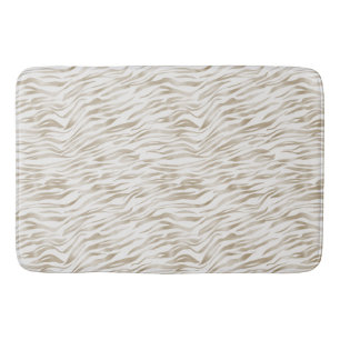 Zen Cream White Cocoa Brown Zebra Bath Mat