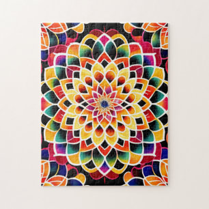 Zen Cute Colorful Mandala Jigsaw Puzzle