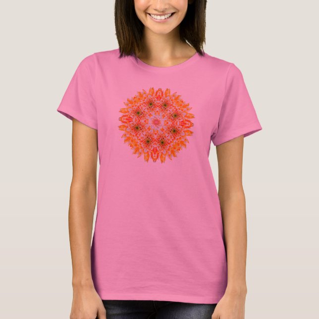 Zen Dahlia Flower Mandala T-Shirt (Front)