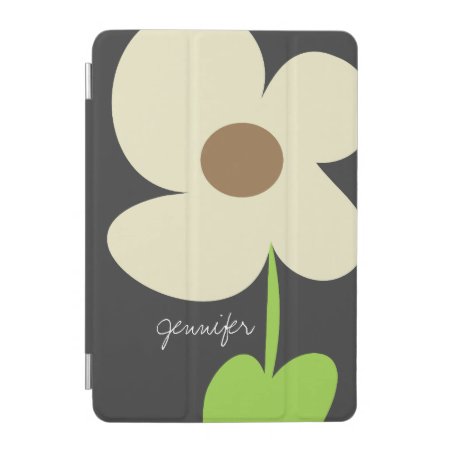 Zen Daisy Personalized Ipad Mini Cover - Gray