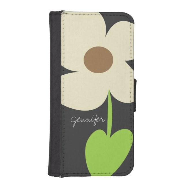 Zen Daisy Personalized iPhone 5/5S Wallet Case (Front)