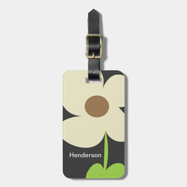 Zen Daisy Personalized Luggage Tag (Front Vertical)