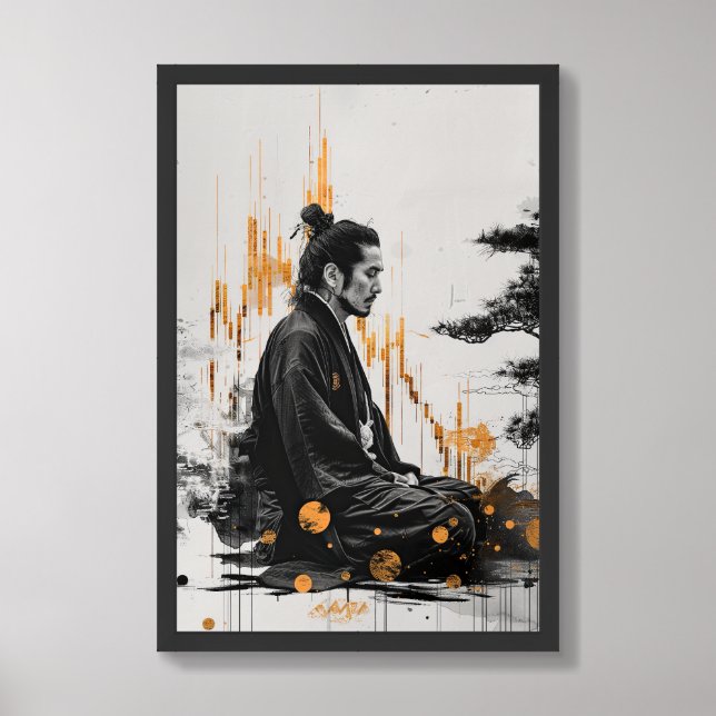 Zen Day Trader Mindset and Discipline Framed Art (Framed Front)