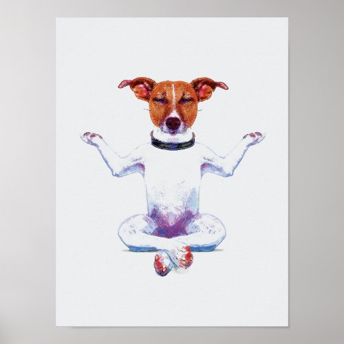 Zen Dog I Watercolor Poster