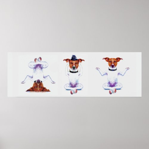 Zen Dog Triptych Poster