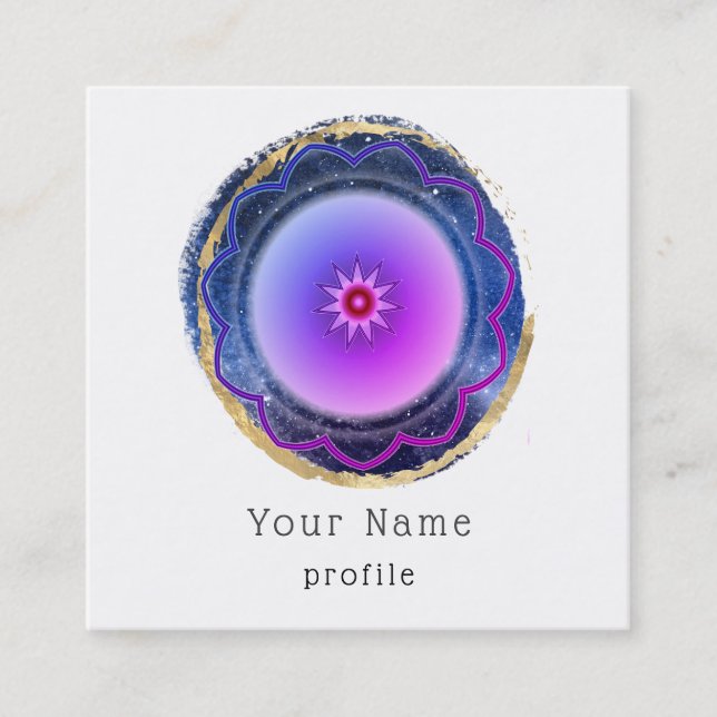 Zen dream - painted mandala square business card (Front)
