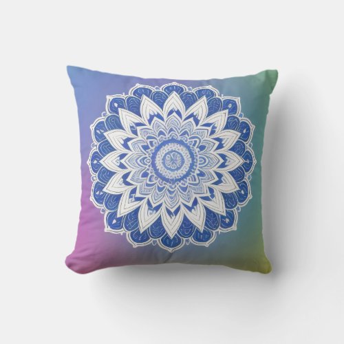 Zen Dye Mandala Throw Pillow