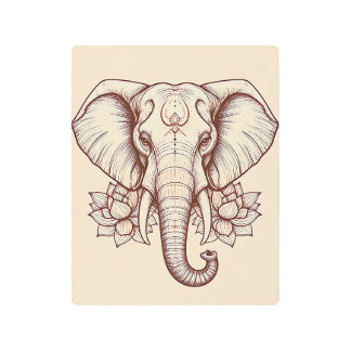 Zen Elephant Metal Print