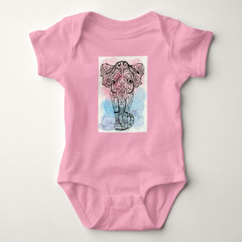 Zen Elephant T_Shirt Baby Bodysuit