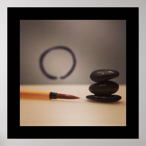 Zen Enso and Calligraphy Brush Poster