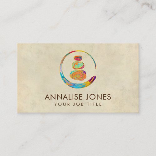 Zen Enso Circle and Zen stones _ Liquid Marble Business Card