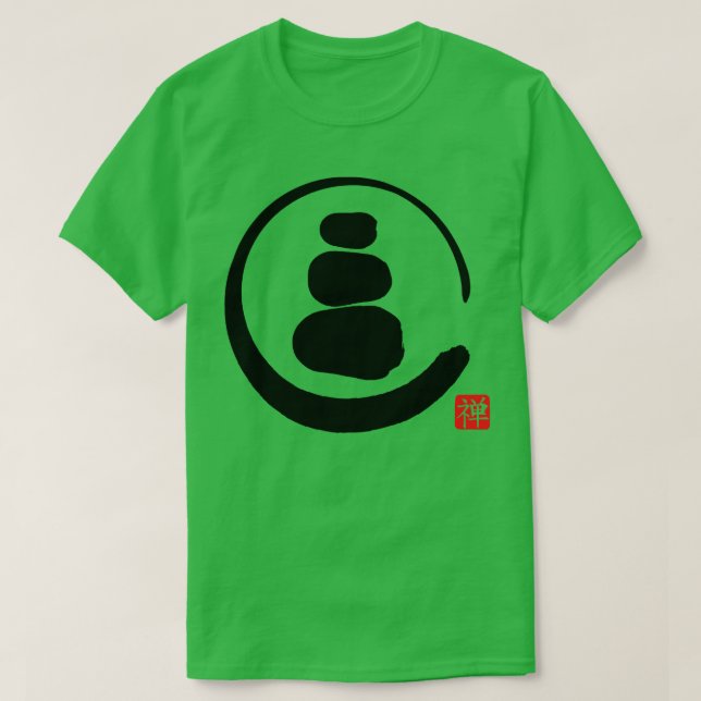 Zen Enso Circle and Zen stones  T-Shirt (Design Front)