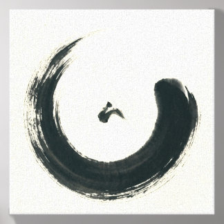 Zen Enso Circle with Flying Bird – Minimalist Canvas Photo Tile