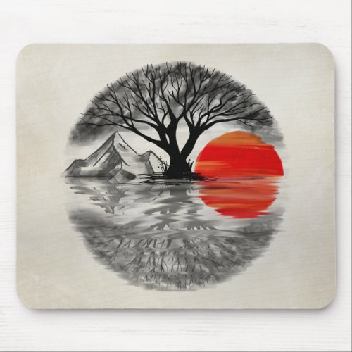 Zen Enso Sunset Mouse Pad