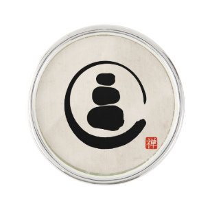 Zen Enzo Circle and Zen stones Lapel Pin