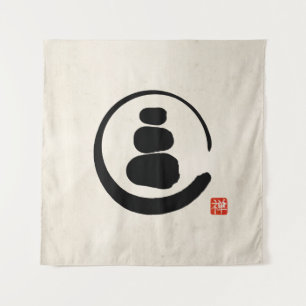 Zen Enzo Circle and Zen stones Tapestry