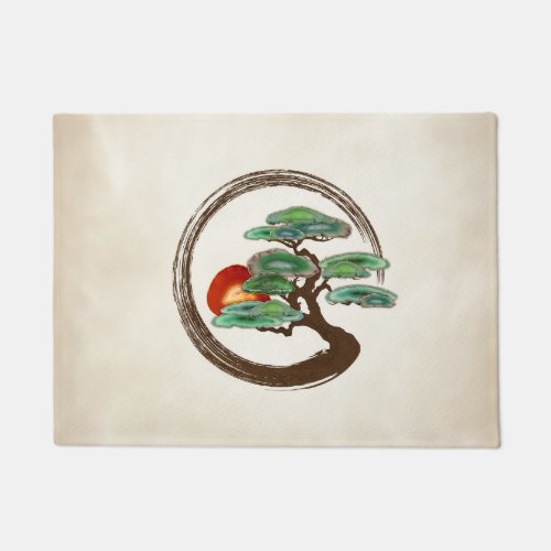 Zen Enzo Geode Bonsai Tree on canvas Doormat