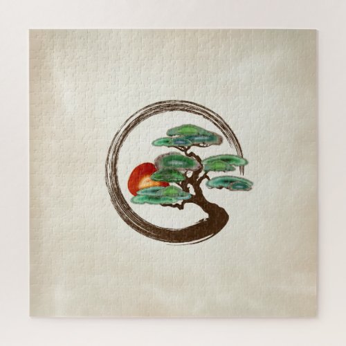 Zen Enzo Geode Bonsai Tree on canvas Jigsaw Puzzle