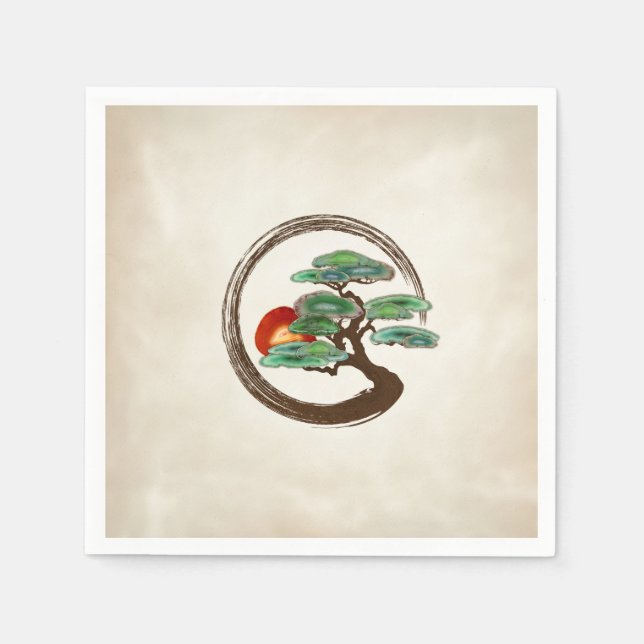 Zen Enzo Geode Bonsai Tree on canvas Napkins (Front)
