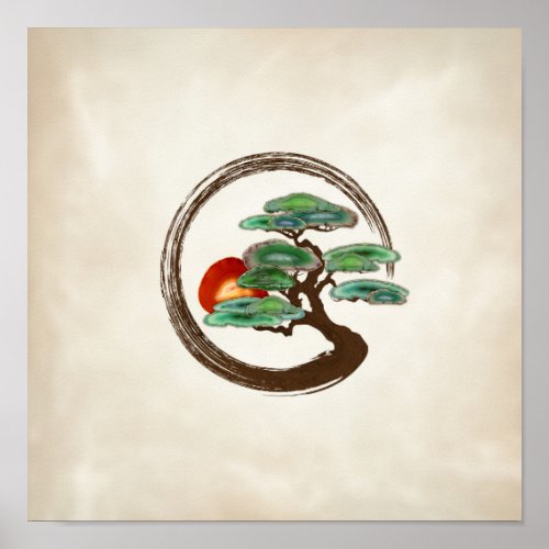 Zen Enzo Geode Bonsai Tree on canvas Poster