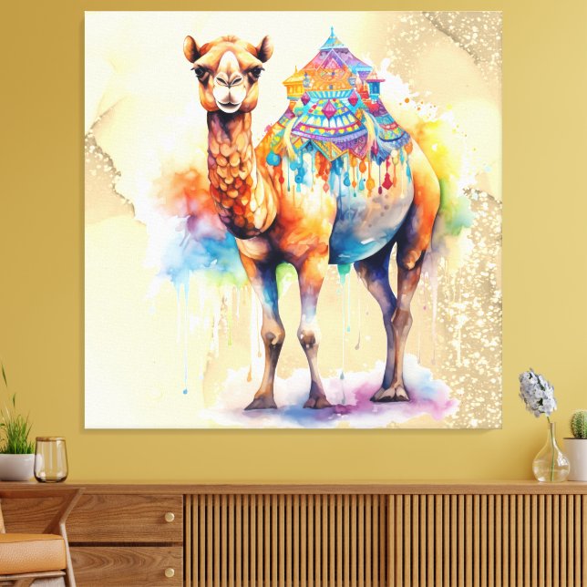 *~* Zen Fantasy CAMEL Rainbow Glitter SC5 Canvas Print (Insitu(LivingRoom))