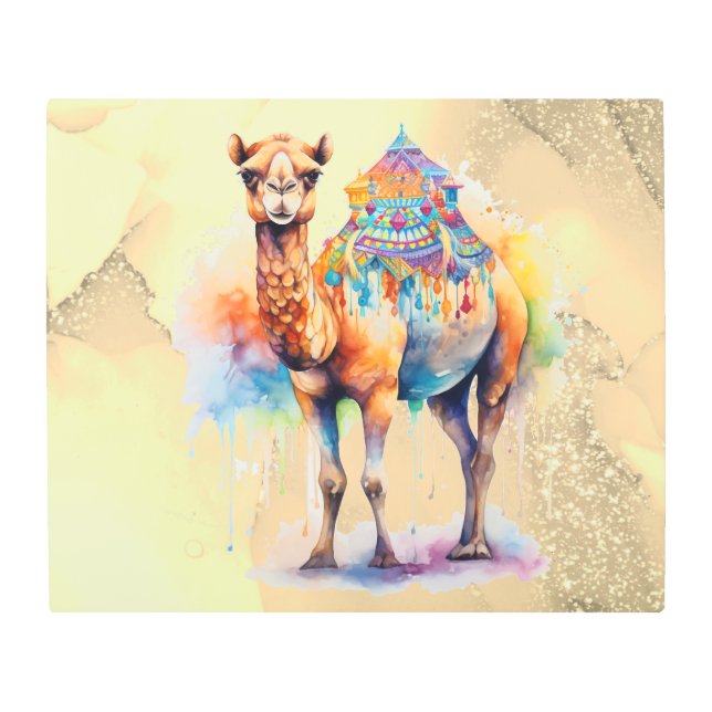 *~* Zen Fantasy CAMEL Rainbow Glitter SC5 Metal Print (Front)