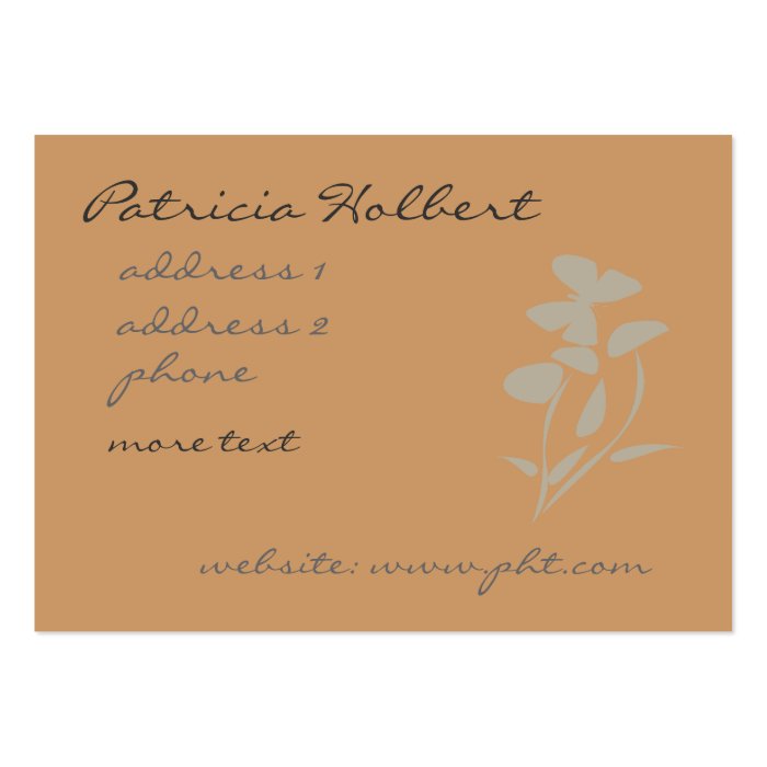 Zen flowers+butterfly Business Card chubby. Front