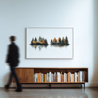 Zen Forest Reflection Minimalist Wall Art