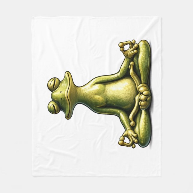 Zen Frog Fleece Blanket (Front)
