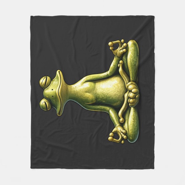 Zen Frog Fleece Blanket (Front)