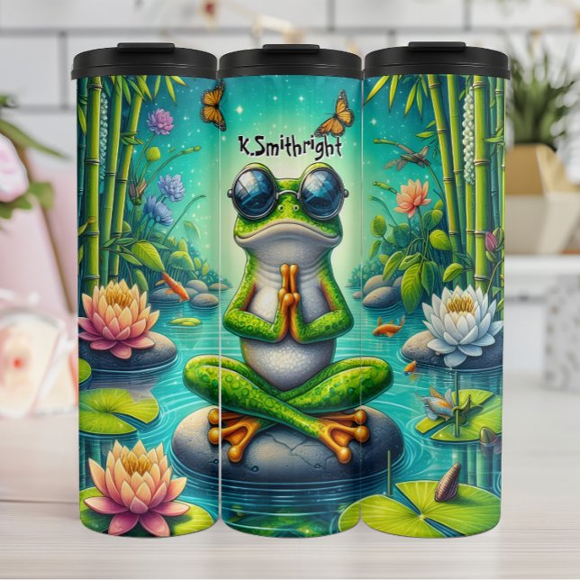 Zen Frog Meditation Pond Thermal Tumbler (Creator Uploaded)